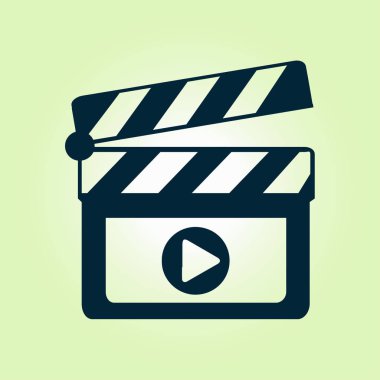 Film yapımcısı clapper kurulu simgesi. Düz tasarım stili.