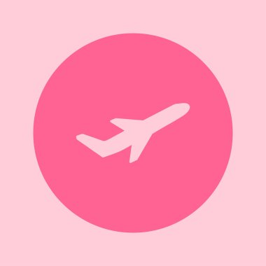 Uçak uçuş biletleri hava sinek seyahat kalkış siluet öğesi. Uçak sembolü. Seyahat etmek simge. Düz tasarım. 