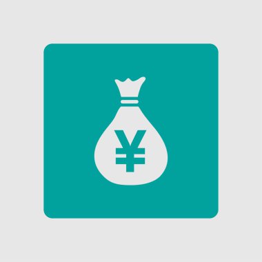 Yen Jpy para birimi konuşma balonu simgesini. Düz tasarım stili. 