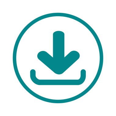 Simgesini indirin. Düğme yükleyin. Düz tasarım stili.