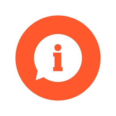 Bilgi: konuşma balonu sembolü. Düz tasarım stili