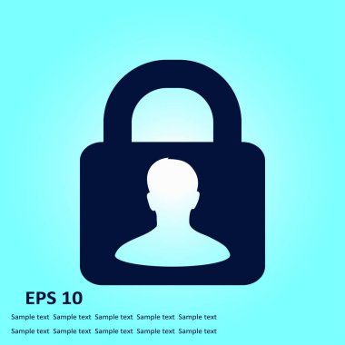 Kullanıcı oturum açma kimlik doğrulama simgesi. Düz tasarım stili.