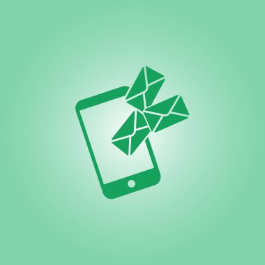 Akıllı telefon e-posta veya sms simgesi. Mobil posta işareti simgesi.