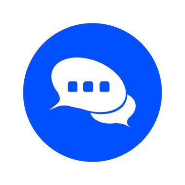 Sohbet düz Icon.Badge tartışma, diyalog, yazışma karakter.