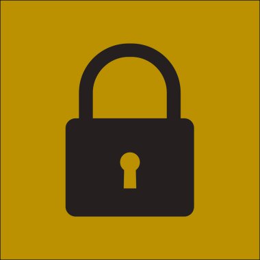 Kilit simgesi. Kullanıcı oturum açma kimlik doğrulama simgesi. Düz tasarım stili. 