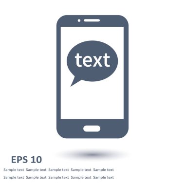 Mobil sohbet simgesi. Cep telefonu Web sohbet ve iletişim temsil eden.