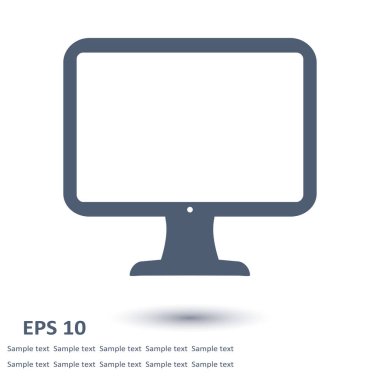 Bilgisayar ekran işareti simgesi. Düz tasarım stili.