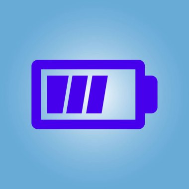 Pil şarj simge vektör. Düz tasarım stili.