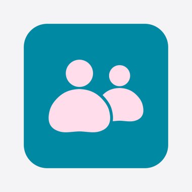 İnsanlar ya da sosyal işareti simgesi. Lider ve onun takipçisi.