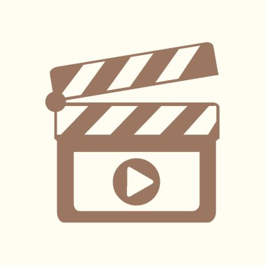 Film yapımcısı clapper kurulu simgesi. Düz tasarım stili.