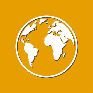 Küre simgesi. Dünya gezegeninde seyahat. Dünya çapında seyahat.