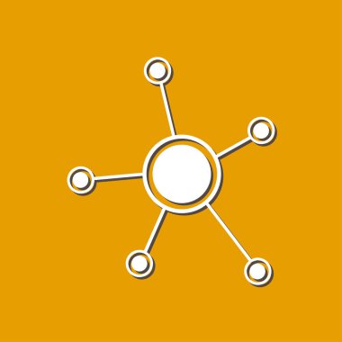 Sosyal ağ tek simge. Küresel teknoloji. İş sosyal bağlantıları ağ.