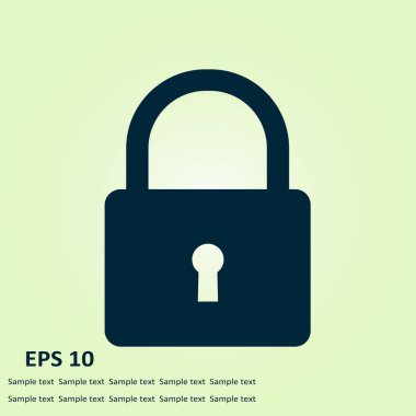 Kilit simgesi. Kullanıcı oturum açma kimlik doğrulama simgesi. Düz tasarım stili. 