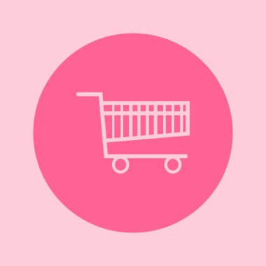 Grafik alışveriş düz simgesi. Bir ürünü Sepete Ekle.