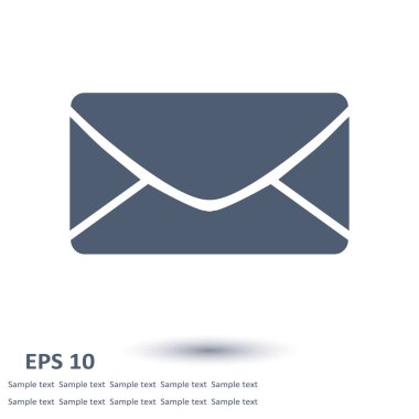 Düz simgesi mektup. Posta simgesi. Vektör simgesi. 