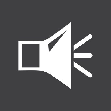 Hoparlör simgesi. Hoparlör ses işareti simgesi. Sembol ses. Düz tasarım stili. 