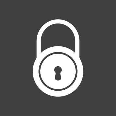 Kilit simgesi. Düz tasarım stili. Kullanıcı erişimi.