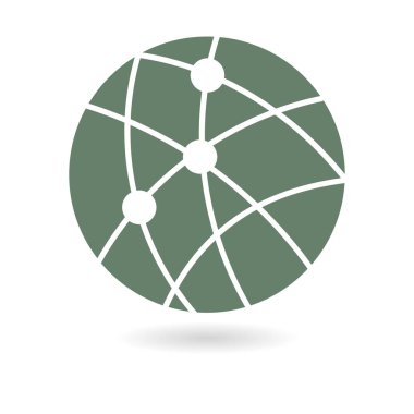 Küresel teknoloji veya sosyal ağ simge işareti simgesi.