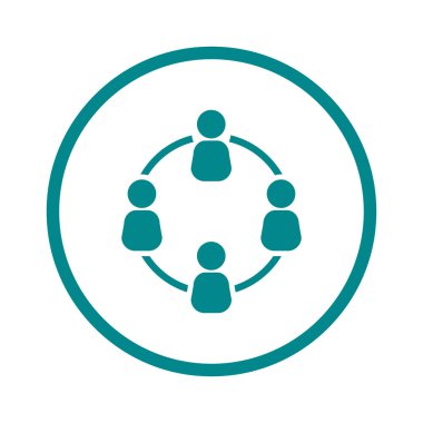 İletişim konsepti. Sosyal ağ tek simgesi. Küresel teknoloji İş dünyasındaki sosyal bağlantılar ağı.