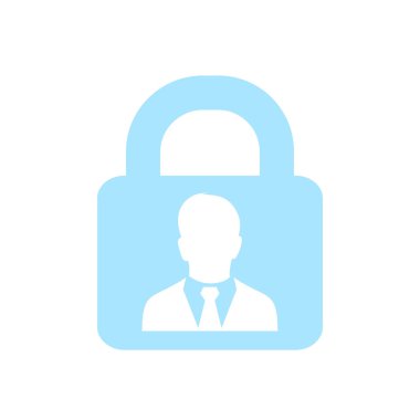 Kullanıcı oturum açma kimlik doğrulama simgesi. Düz tasarım stili.