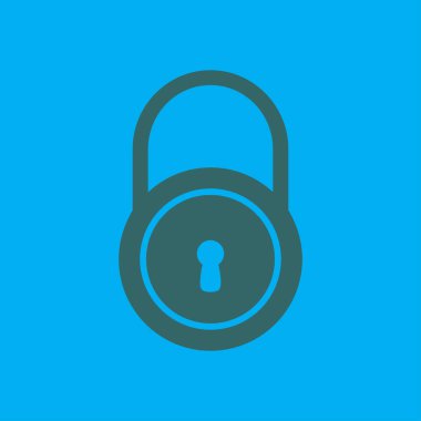 Kilit simgesi. Düz tasarım stili. Kullanıcı erişimi.