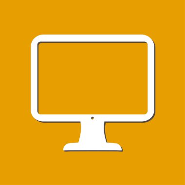 Bilgisayar ekran işareti simgesi. Düz tasarım stili.