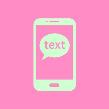 Mobil sohbet simgesi. Cep telefonu Web sohbet ve iletişim temsil eden.