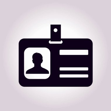 Kimlik kartı simgesi. Konferans katılımcı rozeti. Düz tasarım stili. 