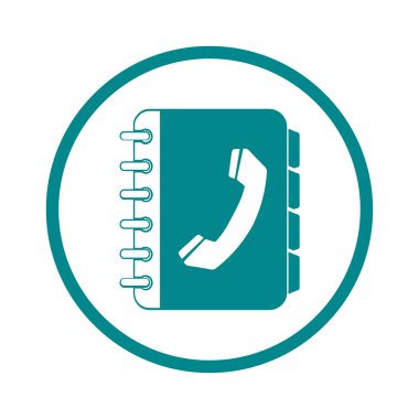 Telefon Rehberi düz simgesi. Düz tasarım stili.