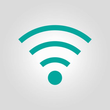 WiFi sembolü. Vektör kablosuz ağ kutsal kişilerin resmi. Düz tasarım stili.
