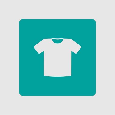 T-shirt işareti simgesi. Giysi sembolü. Düz tasarım stili.