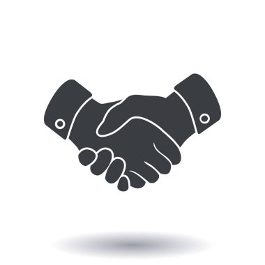 El sıkışma işareti simgesi. Başarılı iş sembolü. Düz tasarım stili.