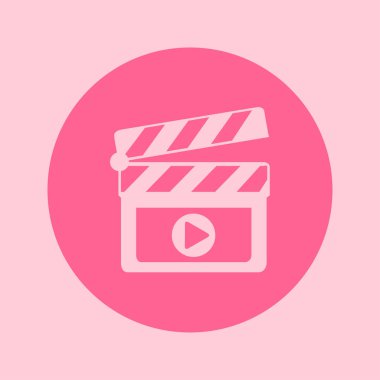 Film yapımcısı clapper kurulu simgesi. Düz tasarım stili.