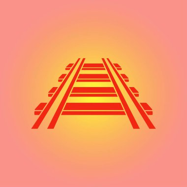 Demiryolu simgesi. İşareti tren. Parça yolu sembolü.  