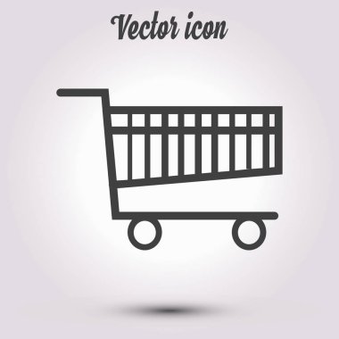 Grafik alışveriş düz simgesi. Bir ürünü Sepete Ekle.