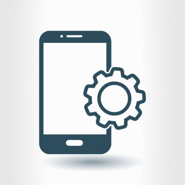 Akıllı telefon hizmetleri simgesi. Mobil kullanıcılar için destek.