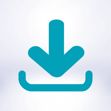 Simgesini indirin. Düğme yükleyin. Düz tasarım stili.