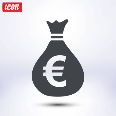 Euro para birimi simgesini EUR'dir. Düz tasarım stili. 