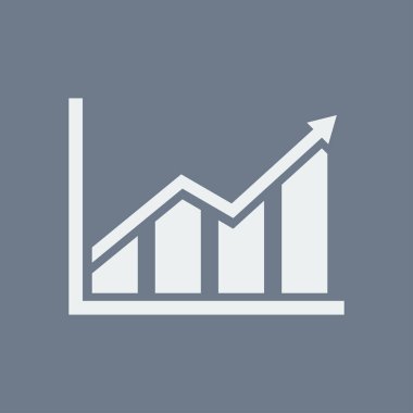 Infographic. Grafik simgesini. Büyüyen grafik erkek. Düz tasarım stili.