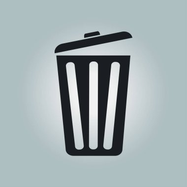 Çöp kutusu simgesini. Sil, Çöp Kutusu'na taşıyın, disk alanı temizleyin. Vektör çizim.