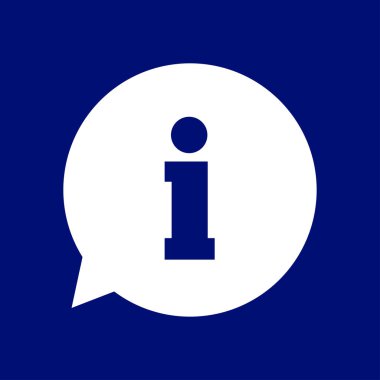 Bilgi: konuşma balonu sembolü. Düz tasarım stili