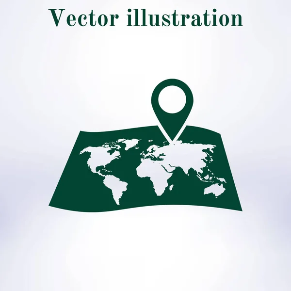 Ícone Simples Mapa Pino Ilustração Vetorial — Vetor de Stock