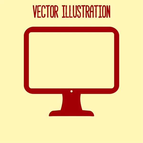 Icône Signe Affichage Ordinateur Style Design Plat — Image vectorielle