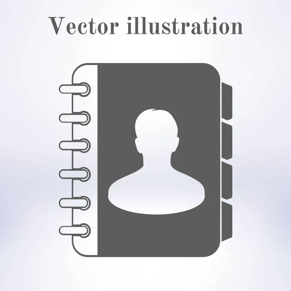 Address Book Icon Vector Flat Design Style — Stock Vector