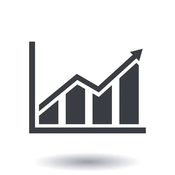 Infographic Diagram Ikonjára Növekvő Grafikon Simbol Lapos Kivitel Stílus — Stock Vector