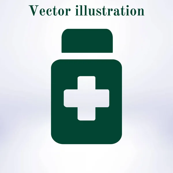 Icono Signo Drogas Empaque Con Pastillas Estilo Diseño Plano — Vector de stock