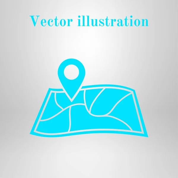 Einfaches Symbol Für Karte Und Pin Vektorillustration — Stockvektor