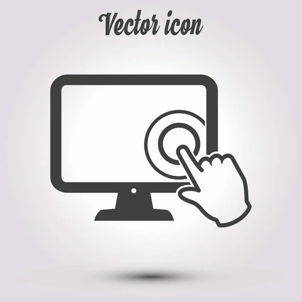 Touchscreen Monitor Symbol Handzeiger — Stockvektor