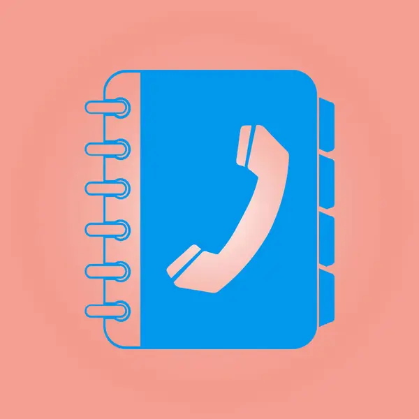 Telefonbuch Flach Icon Flacher Designstil — Stockvektor