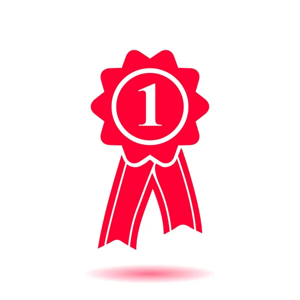 Badge Con Icona Dei Nastri Rosetta Premio Con Nastro Simbol — Vettoriale Stock